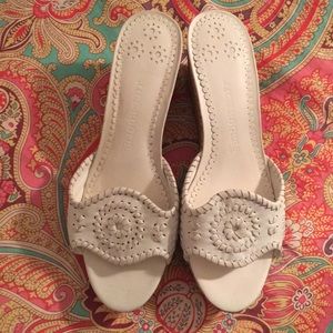 Jack Rogers - White and Tan Wedges